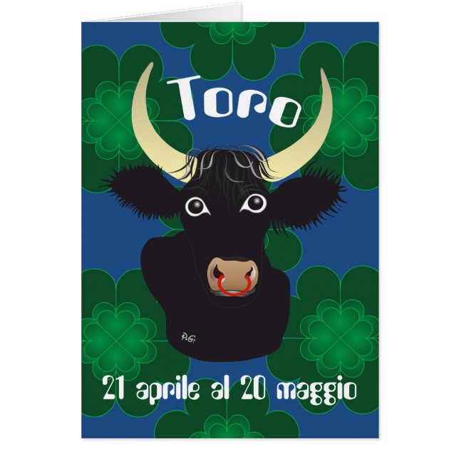 Toro 21 aprile al 20 maggio Biglietti d'auguri (Frente)