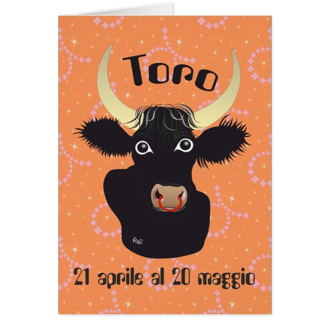 Toro 21 aprile al 20 maggio Biglietti d'auguri (Frente)