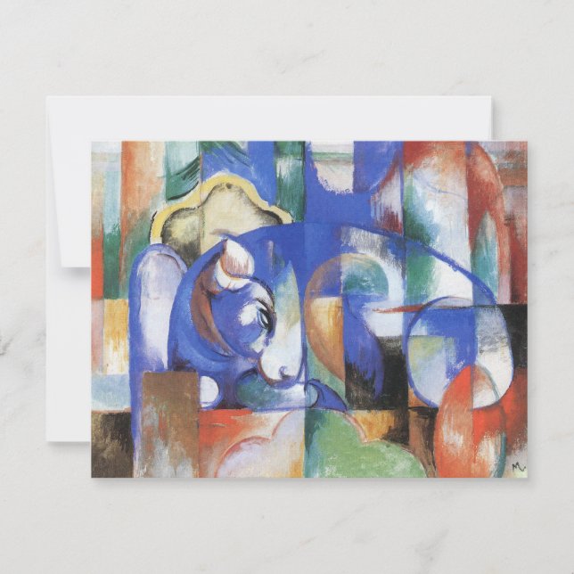 Toro Acostado de Franz Marc, Arte Cubismo Antiguo (Anverso)