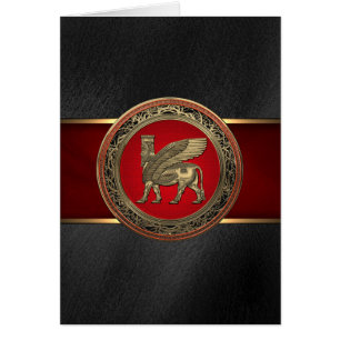 Toro alado asirio - Lamassu dorado