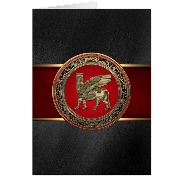 Toro alado asirio - Lamassu dorado (Frente)