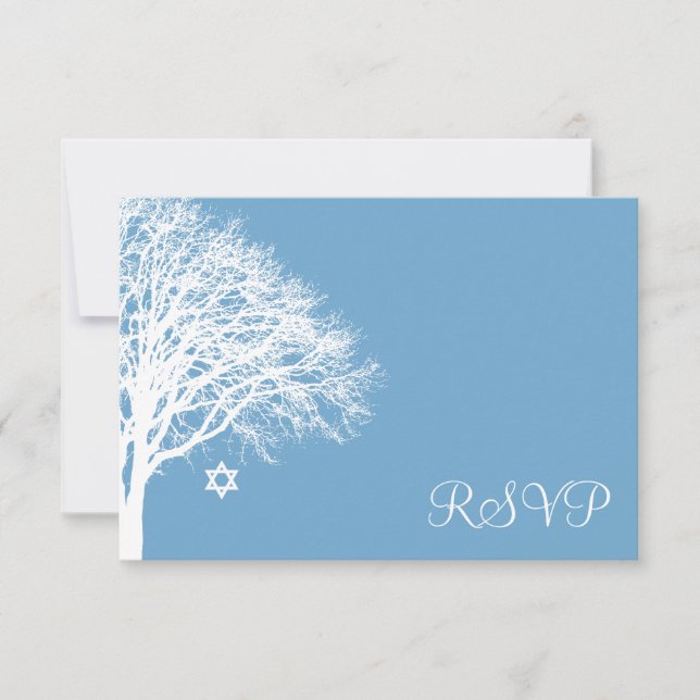 Toro de roble de invierno Blue Bat Mitzvah RSVP (Anverso)