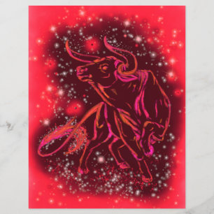 Toro De Volante Rojo Corriendo En La Noche De La E
