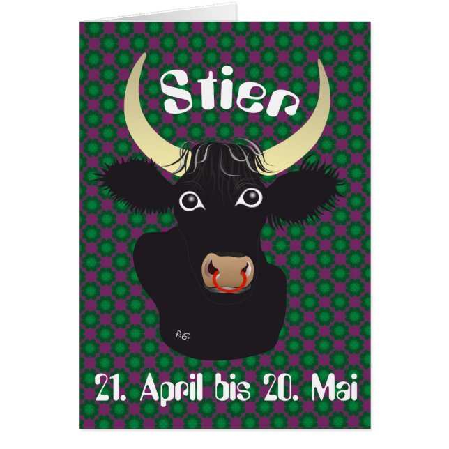 Toro el 21. abril hasta 20. El mayo postal (Frente)
