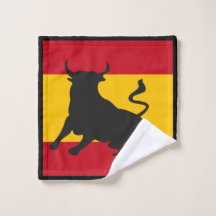 Toro en Silueta Sobre Bandera Española