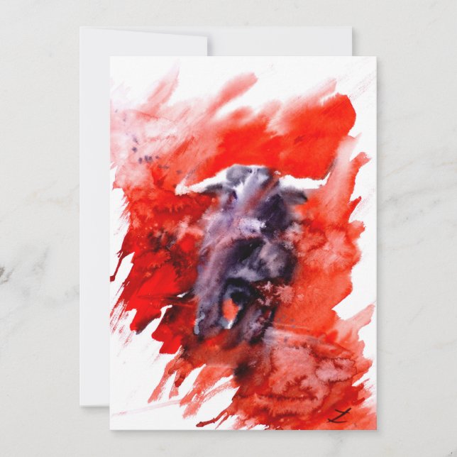 Toro Español Fighting Bull Watercolor (Anverso)