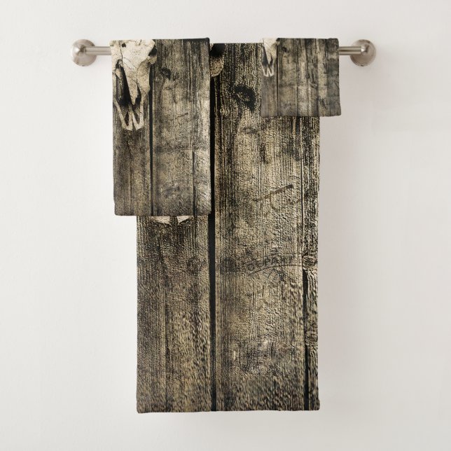 Toro Occidental Rústico de madera marrón vintage (In situ)