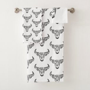 Toro tribal negro y blanco/Ox