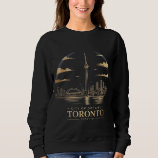 Toronto a medianoche - Sudadera con hoja de oro y