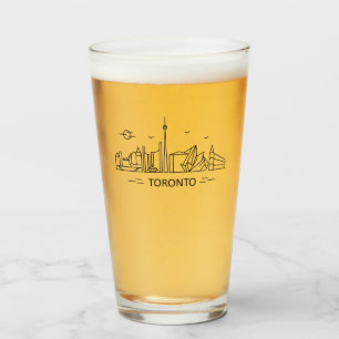 Toronto Canada Lineart Glass Cup