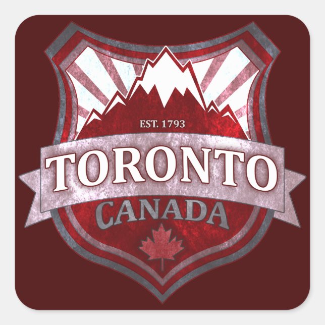 Toronto Canadá pegatinas cuadrados de escudo de gr (Anverso)