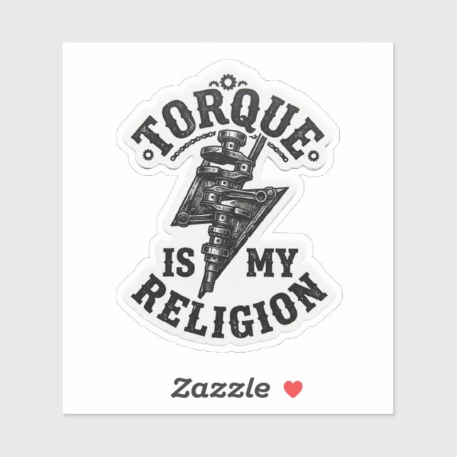 Torque es mi religión Calcomanía para motocicleta (Hoja)