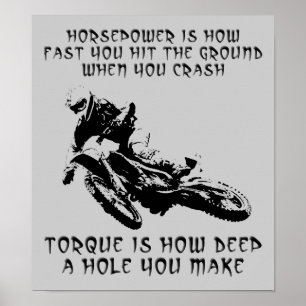 Torque Hole Dirt Bike Motocross Póster Señal Diver