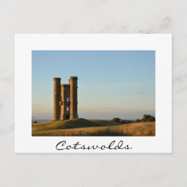 Torre de Broadway en la postal blanca Cotswolds