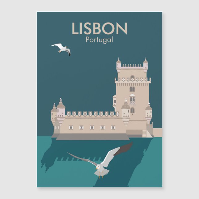 Torre de Lisboa de Belem al estilo de un afiche vi (Anverso)