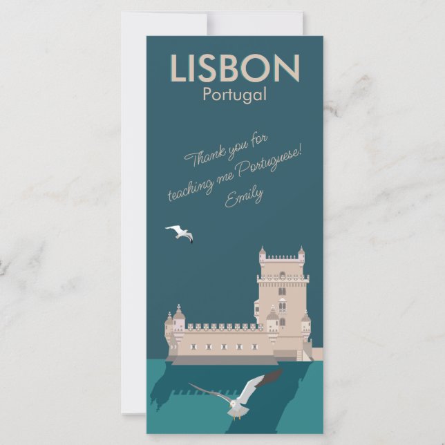 Torre de Lisboa de Belem al estilo de un afiche vi (Anverso)