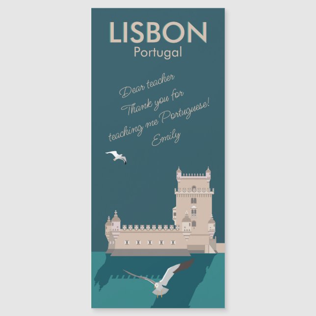 Torre de Lisboa de Belem Gracias profesor (Anverso)