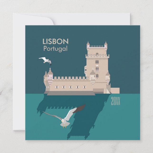 Torre de Lisboa de Belem tarjeta de cumpleaños fel (Anverso)