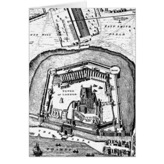 Torre de los 1800s del vintage del mapa retro