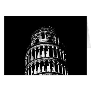 Torre de Pisa Italia de inclinación blanca negra