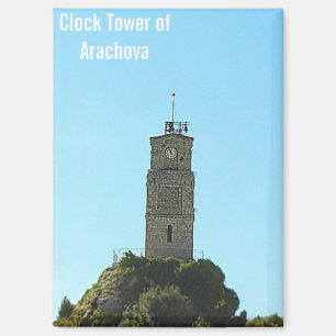 Torre del reloj de Arachova Grecia Imán