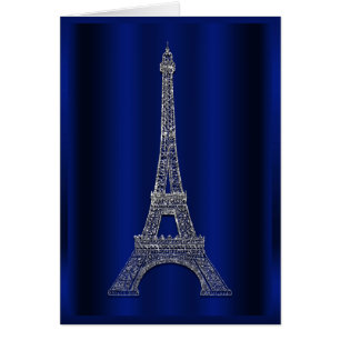 Torre Eiffel Azul Real y Plateado París Gracias