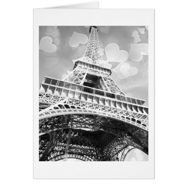 Torre Eiffel, blanco y negro, en blanco (Frente)