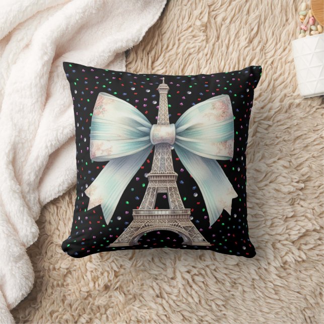 Torre Eiffel con Cojín decorativo Bow (Manta)
