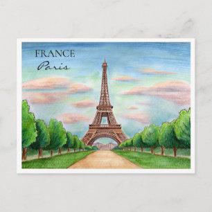 Torre Eiffel de Francia Tarjeta postal de acuare