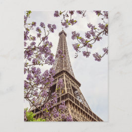 Torre Eiffel de París en postal de primavera