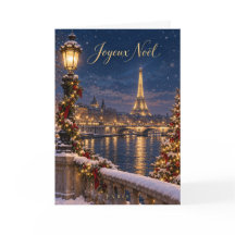 Torre Eiffel de París Feliz Navidad