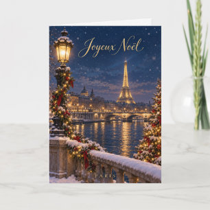 Torre Eiffel de París Feliz Navidad