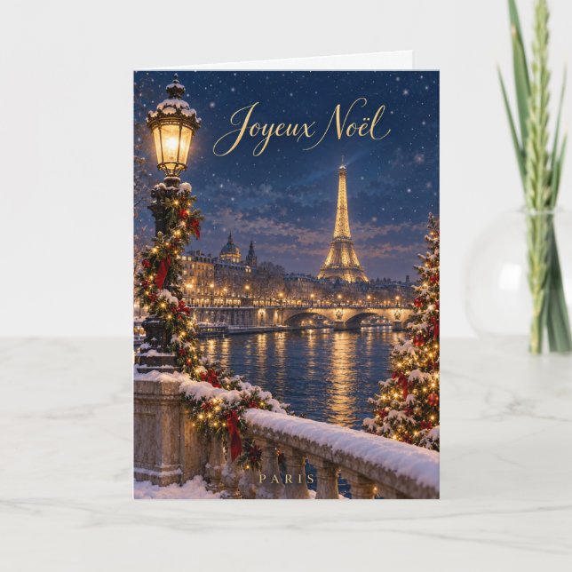 Torre Eiffel de París Feliz Navidad (Anverso)
