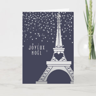 Torre Eiffel del navidad de París con nieve en la