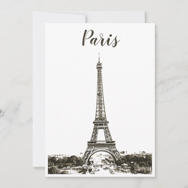 Torre Eiffel en blanco y negro (Anverso)