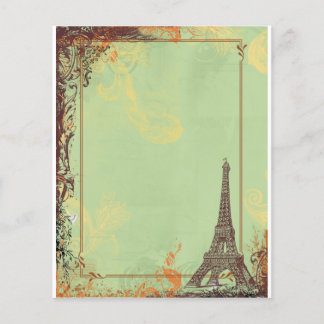 Torre Eiffel en Invitaciones de Volante Verde