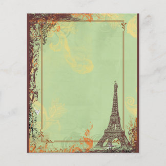 Torre Eiffel en Invitaciones de Volante Verde