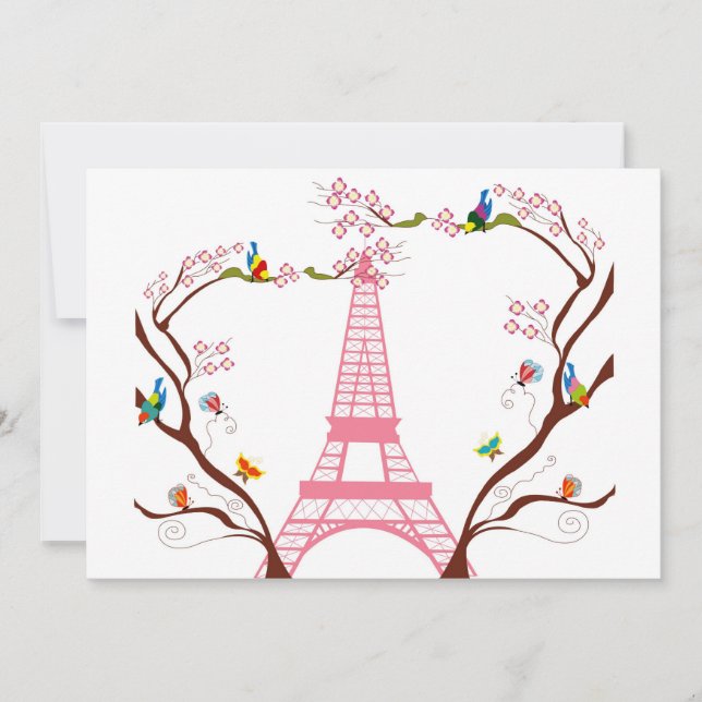Torre Eiffel en la invitación de la primavera (Anverso)