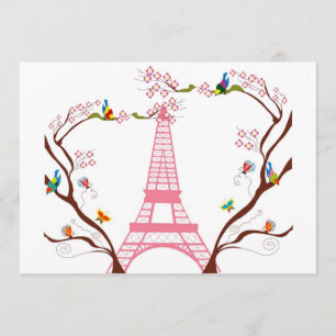 Torre Eiffel en la invitación de la primavera