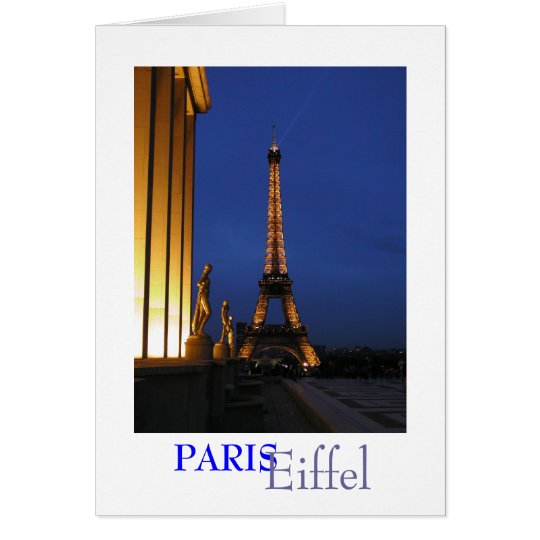 Torre Eiffel en la oscuridad, tarjeta