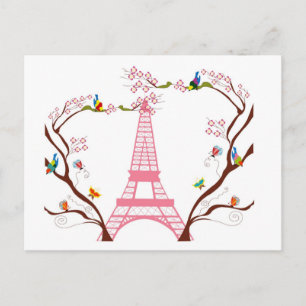 Torre Eiffel en postal de primavera