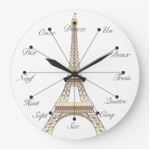 Torre Eiffel Gran reloj de pared