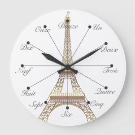 Torre Eiffel Gran reloj de pared