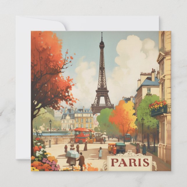 Torre Eiffel Papelería de Viaje de Otoño (Anverso)