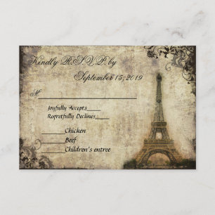 Torre Eiffel Paris Boda Vintage RSVP