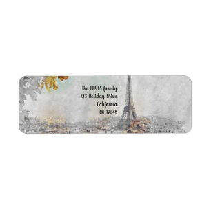 Torre Eiffel París Francia Etiqueta - Personalizab