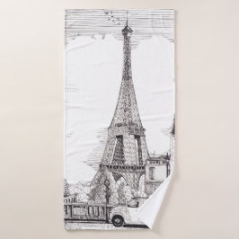Torre Eiffel Paris Francia Ilustracion de tinta Pe