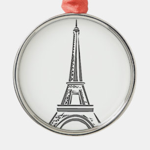 Torre Eiffel Paris Ornamento de Navidad Francés