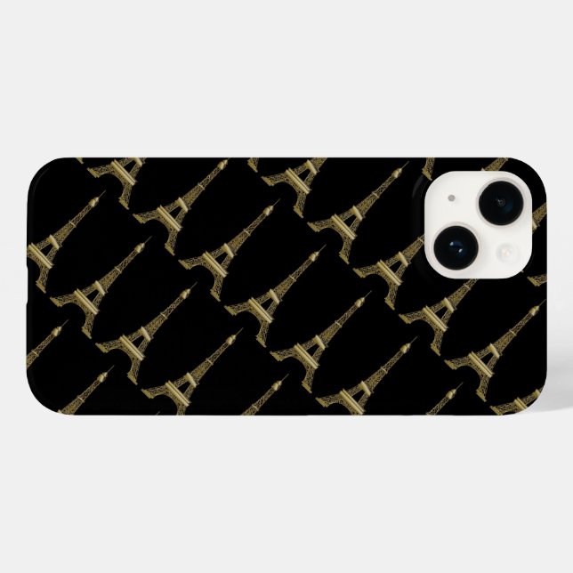 Torre Eiffel París Tema Funda negro-Mate iPhone C (Reverso  (Horizontal))