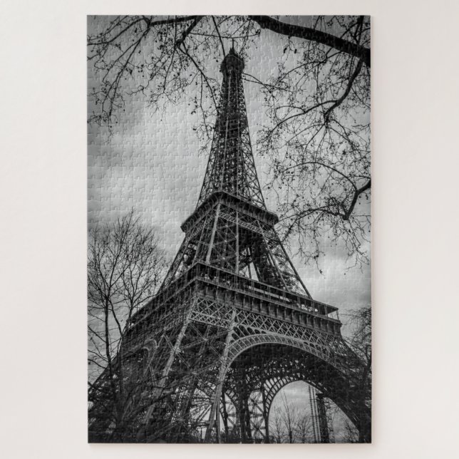 Torre Eiffel Puzzle Blanco y Negro (Vertical)